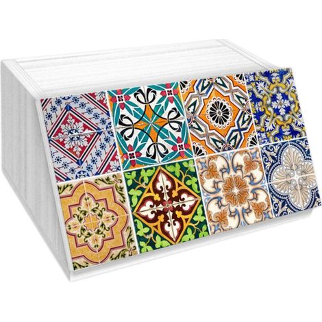 Lupia Portapane Legno Bianco TILES, Contenitore Pane 40x20x30 cm (1/4)