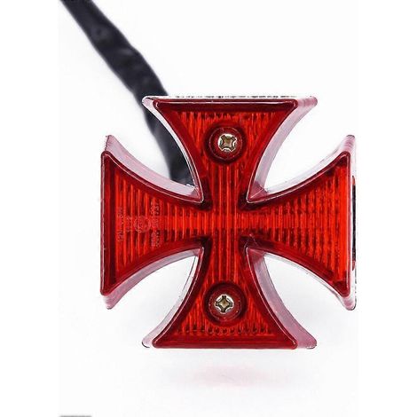 Universelle LED-Rückleuchte mit Kreuzsymbol für Motorräder, Bremslicht, Kennzeichenbeleuchtung und Dirtbikes