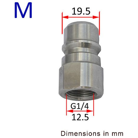Adaptateur pour nettoyeur haute pression compatible Kärcher, Parkside, Nilfisk, Bosch, Black & Decker, Lavor et Alto. Installation simple et verrouillage rapide-M