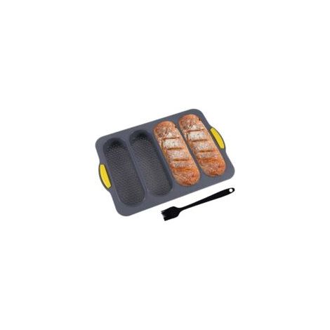 Baguetteform, Silikon-Baguetteform, antihaftbeschichtete, perforierte Form, französische Baguette-Brotform, zum Backen zu Hause, 4 Baguettes