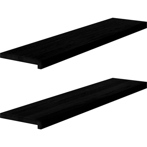 Marches d'escalier 2 pcs marron foncé 110x25x2 cm chêne massif (1/5)