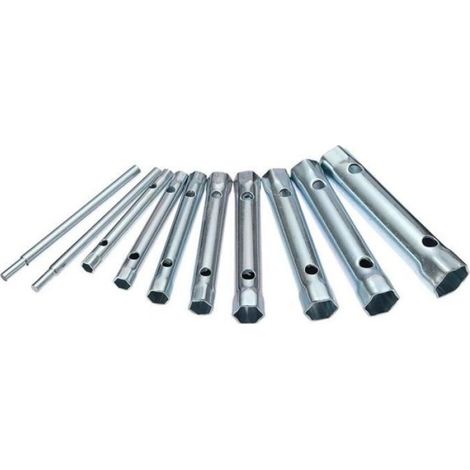 Clé Tube - Acier Chrome-Vanadium - 6 à 22 mm - Double Extrémité - 10 Pièces (1/4)