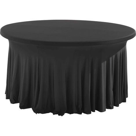 Nappe pour table ronde 180cm élastique noire (1/3)