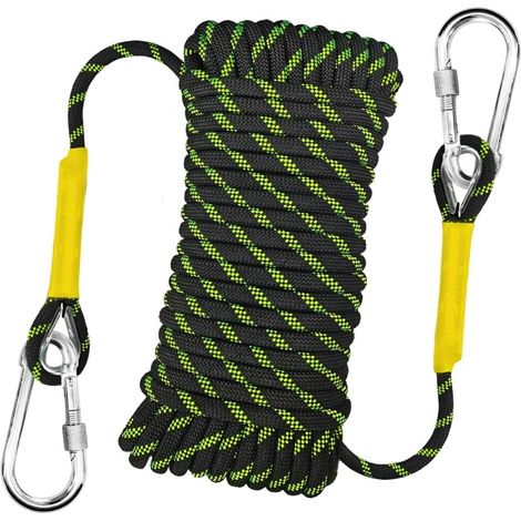 Statisches Seil 10 m x 10 mm mit 2 Karabinerhaken – Nylon-Outdoor-Seil – für Camping, Survival, Garten und Befestigung (1/5)
