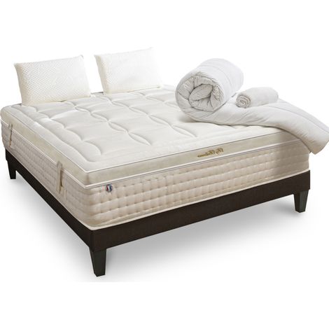 BELLECOUR LITERIE Pack Prêt à dormir EMPEREUR 140x190 cm Matelas Mémoire de forme + Sommier + Accessoires (1/5)