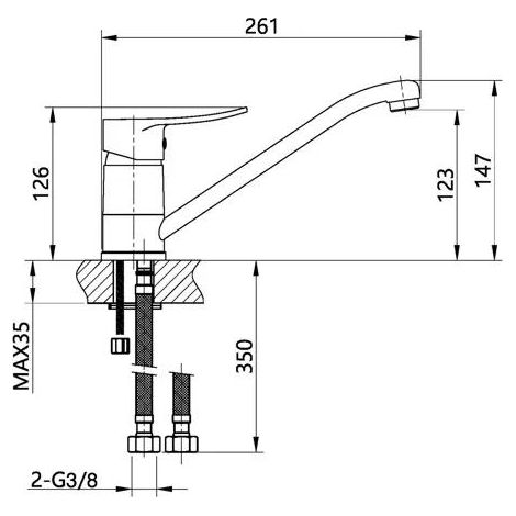 Garis NOVA+ grifo cromado compacto y moderno