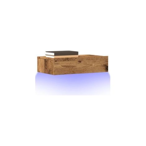 Meuble TV avec éclairage LED vieux bois 60x35x15,5 (1/5)