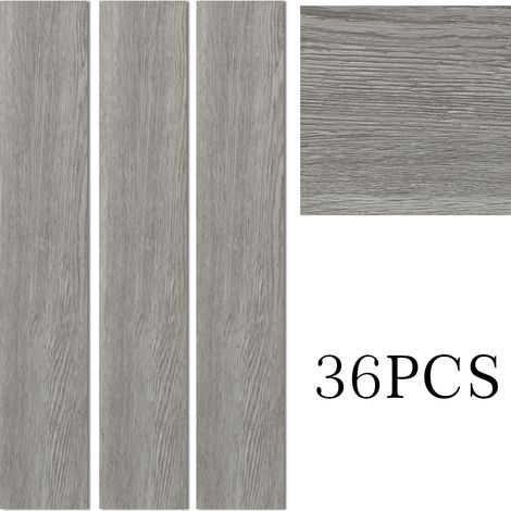 36PCS Rustic Style Wood Plank PVC Laminate Flooring, Grey (1/5)