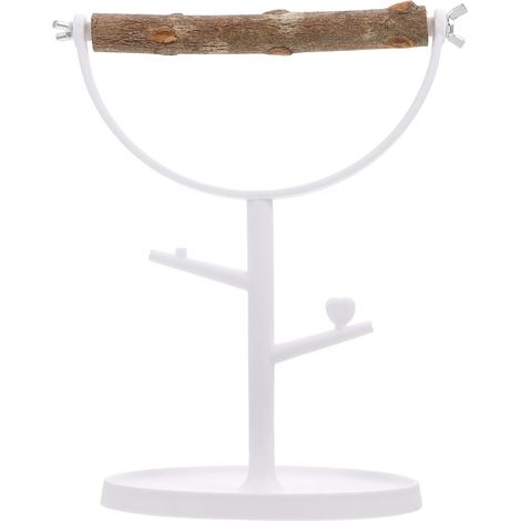 Wooden Parrot Perch with Sturdy Plastic Tray, Standing Training Stand, Accessory for Bird Cages, Training and Play for Pet Birds (1/5)