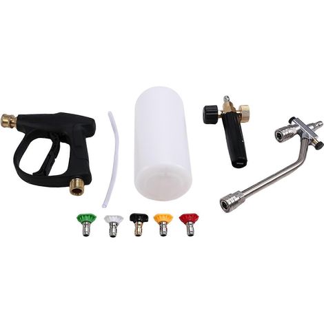 Pistolet à mousse pour lavage auto, nettoyeur haute pression, lance à mousse, pistolet à eau, kit d'arrosage à mousse (1/5)
