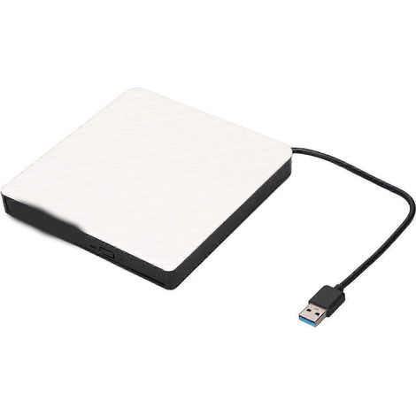 Enregistreur DVD USB 3.0 ultra-fin, lecture CD/DVD/VCD, blanc, transmission haute vitesse, fournitures informatiques portables intelligentes (1/5)
