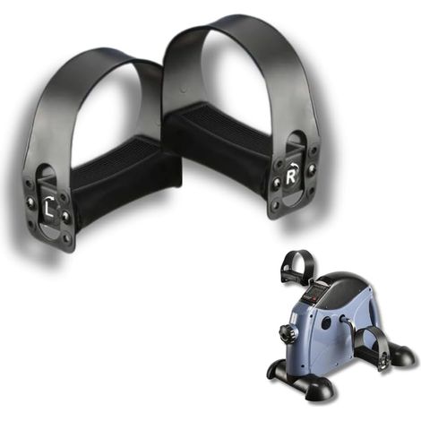 COPPIA PEDALI NERI 9/16" ANTISCIVOLO REGOLABILI IN PLASTICA PER CYCLETTE SPIN BIKE (1/4)
