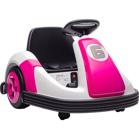 Kids Bumper Car with 360-Degree Rotation, 6V Electric Ride On Car with Music and Horn for 3-8 Years Old, Pink