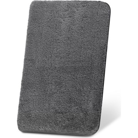 Beautissu Tapis de Bain BeauMare FL - Antidérapant Absorbant Anthrazit, 120cm, 70cm