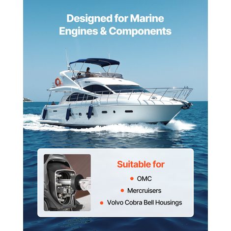 Ensemble Outil d'Alignement et Extracteur de Roulement de Cardan, Compatible avec les Carters de Cloche Mercruiser, OMC et Volvo Cobra, Faciles à Utiliser, pour Réparation Automobile, Atelier (1/5)