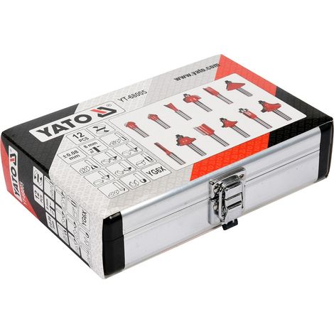 JUEGO DE CORTADORAS DE WIDIA PARA MADERA 12 PIEZAS - YT-68005 (1/4)