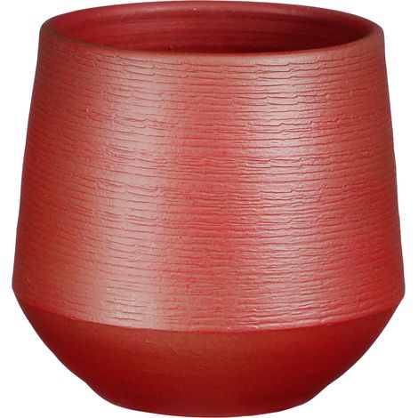 Mica Blumentopf dunkelrot Terracotta Ø 19 x 18 cm Topf (1/2)