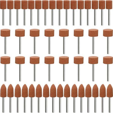48 Pieces Corundum Abrasive Bits for Dremel 1/8" Shank for Grinding, Polishing, Deburring, for Use on Gems, Glass, Metal and Wood (1/5)