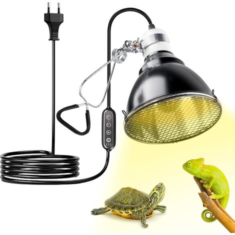 Reptile Lighting, E27 200W Dome Terrarium Heat Lamp, Terrarium Lamp Reflector, Heat Lamp Shade for Infrared Lamps, UVA UVB, Bulb Not Included, Bearded Dragons (1/5)