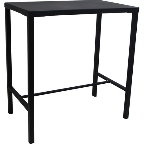 Tavolo Alto da Giardino 105x60xH110 cm in Metallo Utility Nero (1/2)