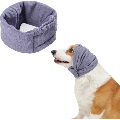 Cagoule pour animaux - M - Violet - Réglable - Protections auditives antibruit - Bandeau pour chien - pour animaux - chiens