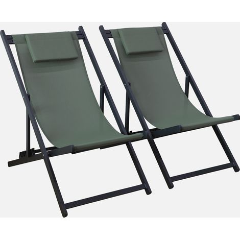 Tumbona de aluminio multi posiciones, set de 2 (1/5)