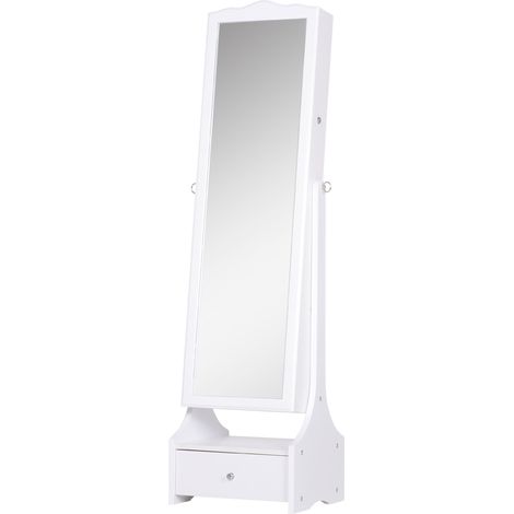 Meuble de rangement, éclairage LED, 45 x 36 x 150cm, pour maison et usage quotidien, Meuble à bijoux indépendant avec lumières LED Tiroirs à serrure