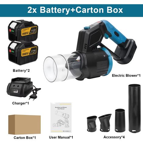 Turbo air portatif – 35 000 tr/min – Brushless – Makita 18V – Lot 2 accus – Nettoyage polyvalent (1/5)