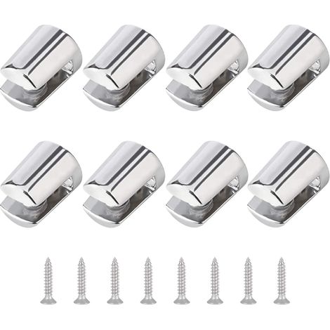 Set mit 8 verstellbaren Wandhalterungen aus polierter Zinklegierung für 4–6 mm dicke Glasböden (1/5)