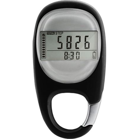 Podomètre À Induction De Marche À Affichage Numérique, Compteur De Pas De Remise en Forme, Blanc Lecture Précise (1/5)