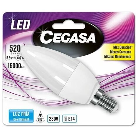 LMP CEGASA LED VELA 5.5W E14 BL1 - CEGASA