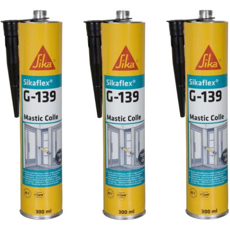 Lot de 3 mastic-colle à prise rapide SIKA Sikaflex G 139 - Noir - 300ml
