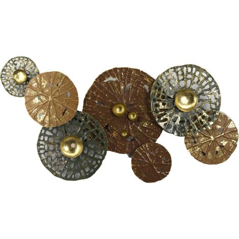 Pannello Decorativo da Parete 89,5x6,4x49,5 cm in Metallo Verde/Rame