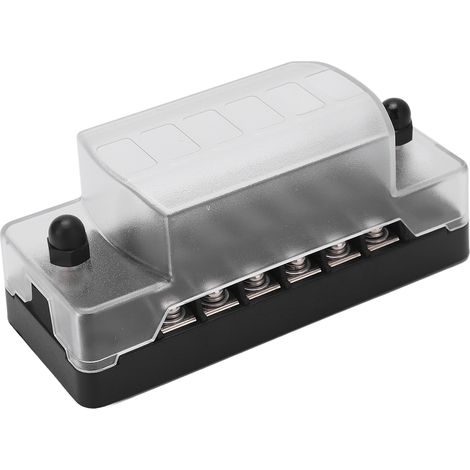 Flachsicherungsblock 6-fach, wasserdichte, transparente Schutzhülle, PC-Sicherungshalter für 12V/24V-Kfz-Versand (1/5)