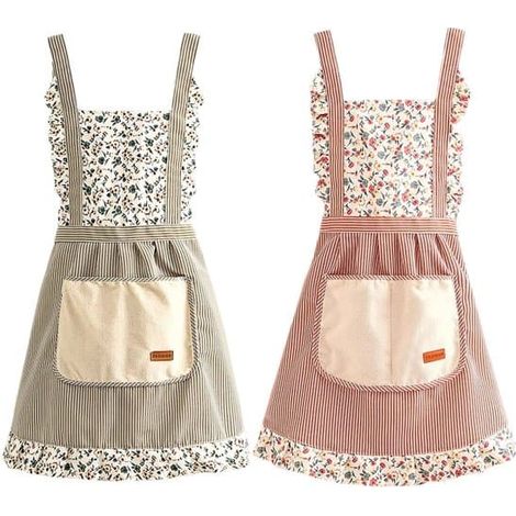 Tablier de cuisine 2 pièces - Tablier ajustable avec poches - Tablier en coton/lin - Convient aux hommes et aux femmes - Idéal pour le barbecue et la cuisine (1/5)