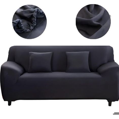 Housse de canapé 2 places 145-185cm élastique – Tissu polyester antidérapant – Protection contre taches et poils d'animaux (1/5)
