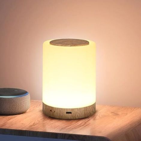 Lampe de Chevet LED, Lampe Veilleuse avec 7 Couleurs RGB et 4 Luminosités, Veilleuse Adulte avec Crochet Intégré en Bas, Lampe de Chevet Tactile Convient pour La Chambre D'enfant, La Chambre à Coucher (1/5)