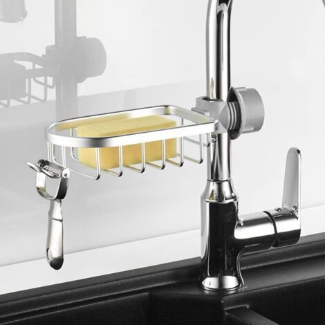 Silver Shower Shelf 18 x 10.5 x 4.5 cm 1 Piece Aluminum No Drilling Soap Dish Kitchen Drain Basket (1/5)