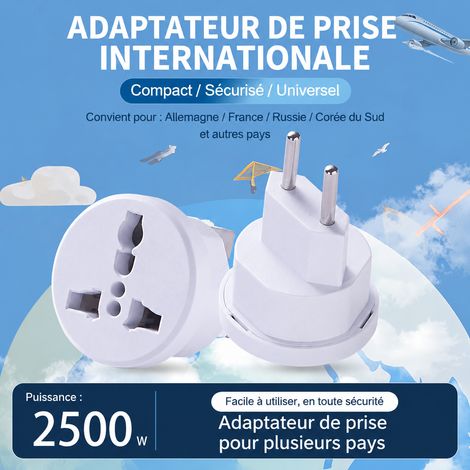 Adaptateur de voyage standard Brésil 163 vers fiche européenne 3 broches 10A 250V 163 15 30 g – Livraison gratuite