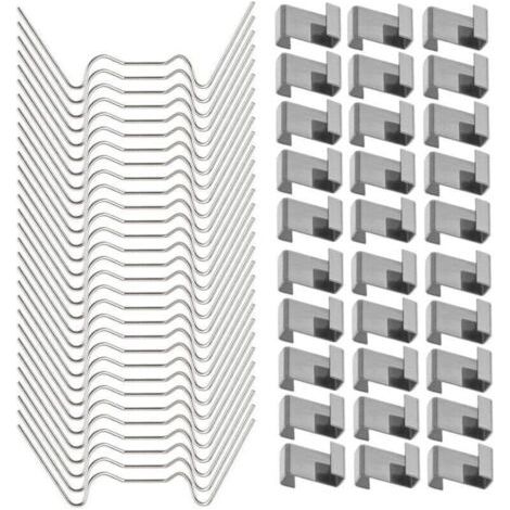 120 Pièces Attaches de Serre pour Verre Acier Inoxydable avec 60 Clips W et 60 Clips Z (1/4)