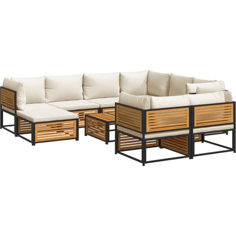 Maison Exclusive - Salon de jardin avec coussins 10 pcs bois d'acacia solide (1/5)