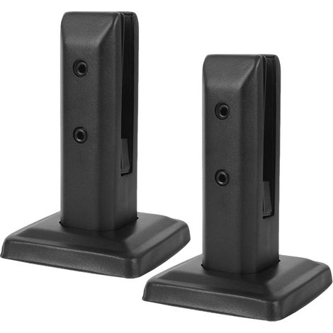 Lot de 2 pinces pour verre debout - Noir - Supports de verre avec vis en acier inoxydable 304 - H 160 mm - Pinces de poteau pour verre de 10-13 mm - Pour rampe d'escalier, clôture, piscine, terrasse (1/5)