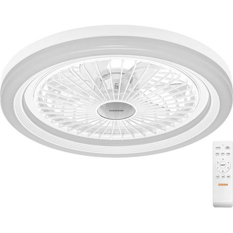 OSRAM Ventilateur de plafond LED Blanc, Ø 49 cm, blanc chaud, 3000 K / 4000 K / 6500 K, télécommande, silencieux (1/3)