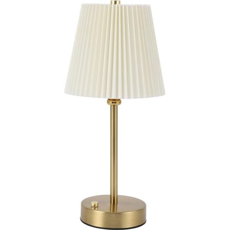 Lampe de Table avec Abat-jour en Tissu plissé, Rechargeable (1/5)