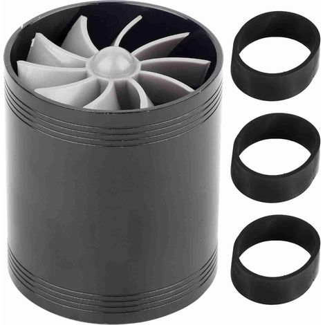 Doppellüfter-Turbo-Lufteinlass für Autos, Kraftstoffsparer für Kompressoren, schwarze Turbine (1/5)