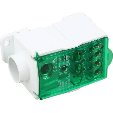 Klemmenblock, Abzweigdose, DIN-Schienenverbindung, einpolige Stromverteilung, 690 V 250 A, grün (1/5)