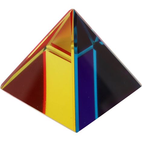 Pyramide irisée en verre prismatique aux couleurs de l'arc-en-ciel, attrape-soleil, ornement de bureau pour la photographie, la méditation et le bien-être, décoration pour la maison ou le bureau, cade (1/5)