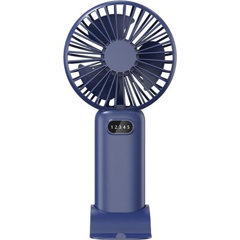 Mini ventilateur, ventilateur portable, rechargeable, USB, petite batterie, idéal pour les voyages, le bureau, la maison, l'été, indispensable (bleu foncé, 1 pièce) (1/5)