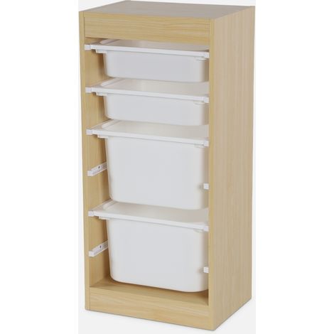 Mueble para niños con 4 cubos de almacenaje