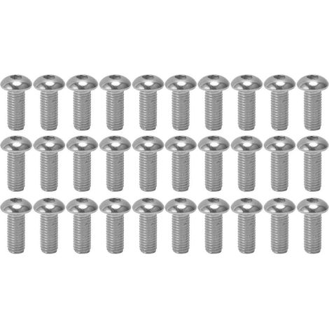 Jeu de 30 vis à tête cylindrique creuse avec tête bombée, acier inoxydable A2, M10x1,5, filetage grossier, M10x25 (1/4)
